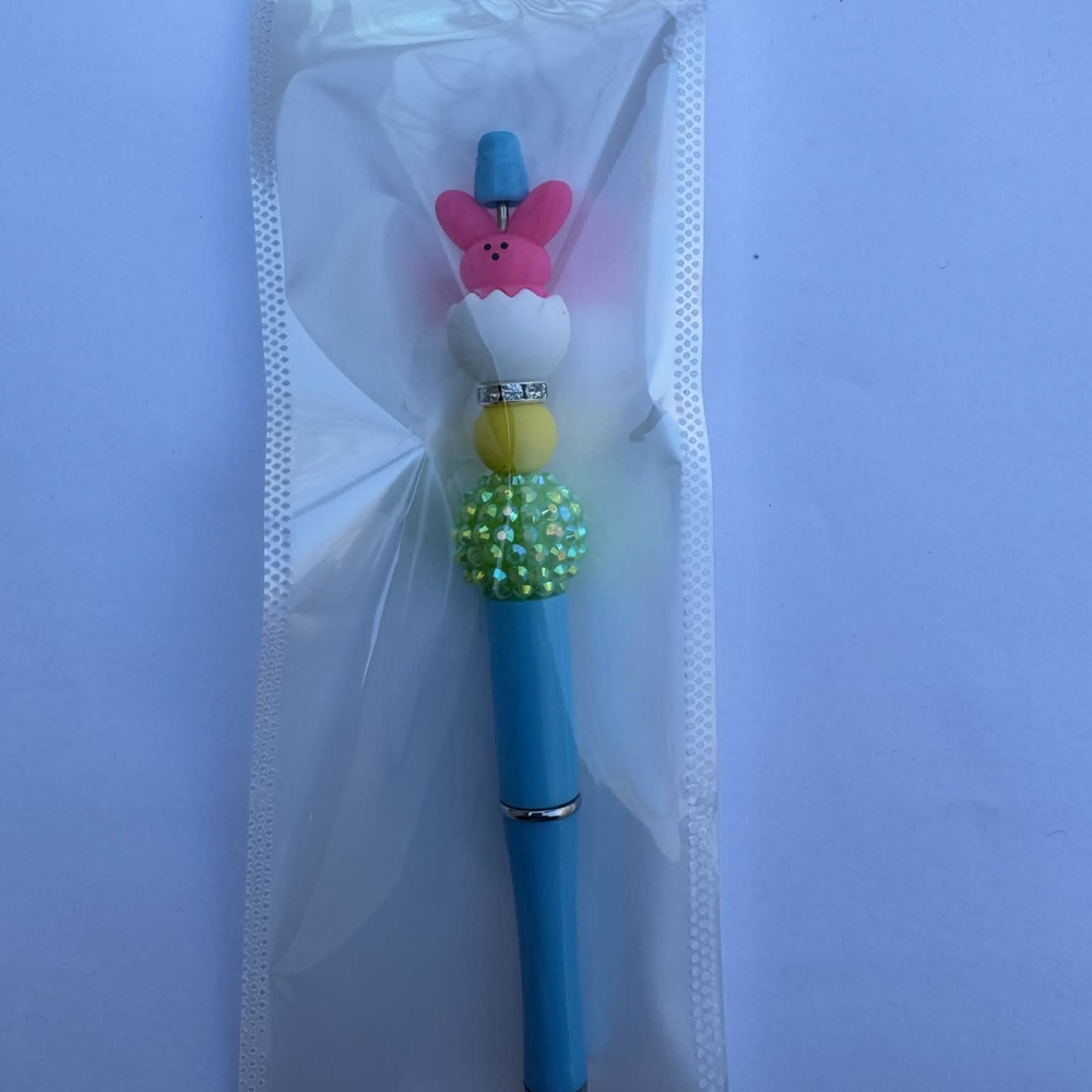 Blue Bunny Bead Decorative Pen